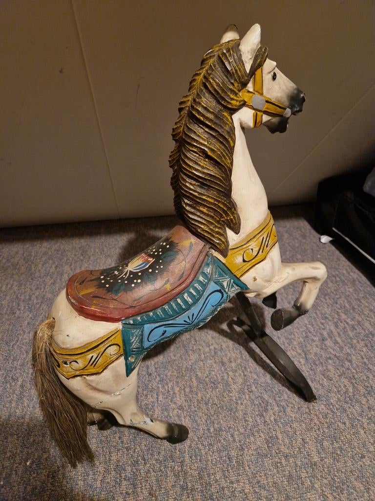 Vintage houten Carrousel Paard, Verzamelen, Ophalen, Gebruikt