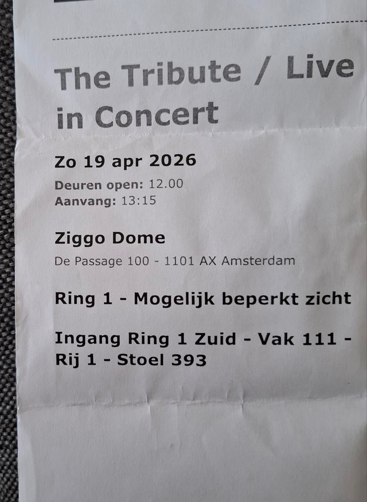 THE TRIBUTE LIVE IN CONCERT, Tickets en Kaartjes, Twee personen