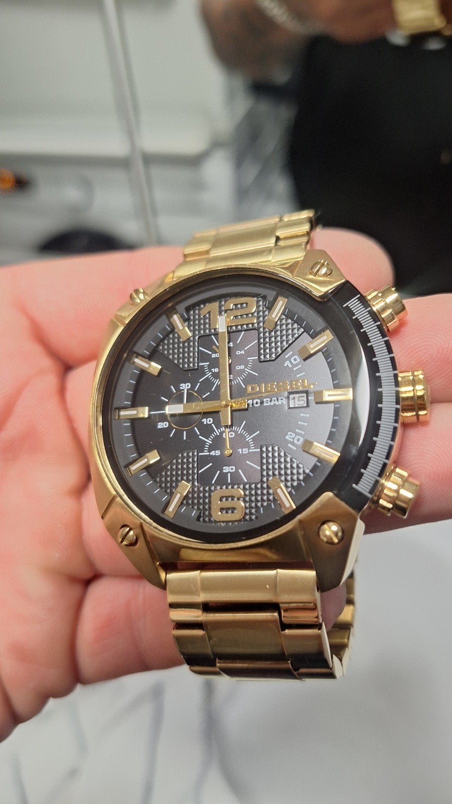Diesel horloge goud in supermooie staat geen slijtage, Ophalen of Verzenden, Goud, Overige merken