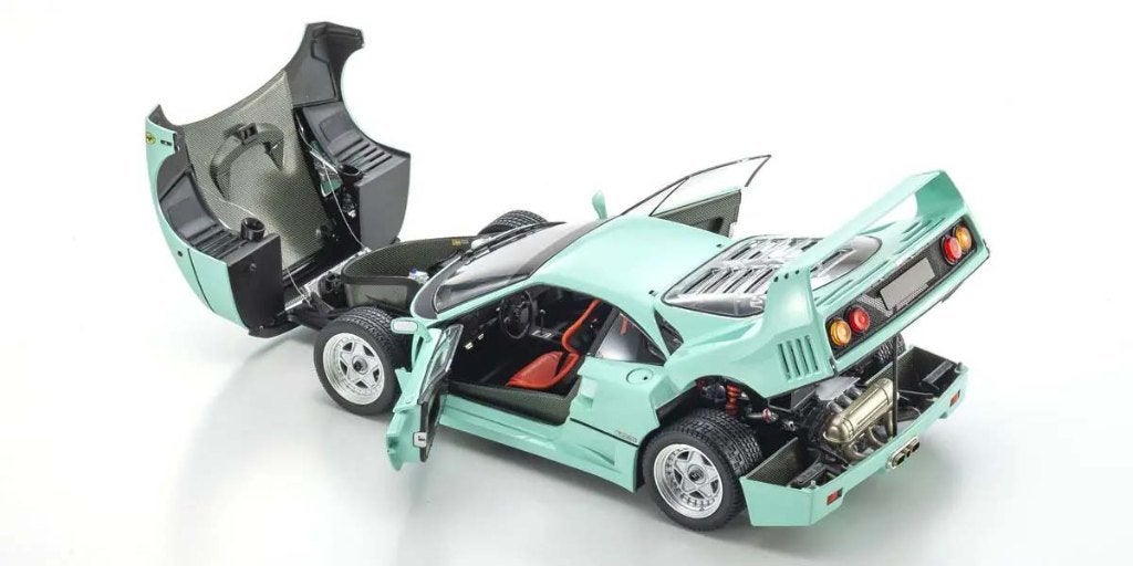 Kyosho 1:18 Ferrari F40 Mint Green 1987 Die-Cast Collection, Ophalen of Verzenden, Zo goed als nieuw, Auto, Kyosho