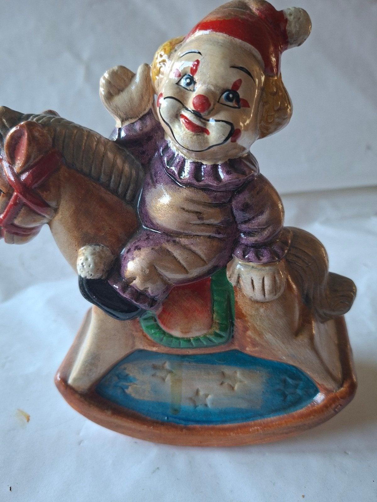 Vintage Clown op Schommelpaard Spaarpot, Ophalen of Verzenden, Gebruikt