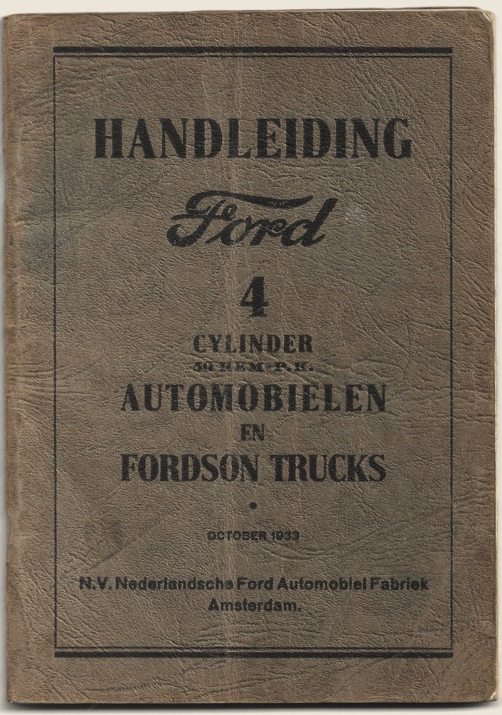 Ford 4 cylinder 50 REM PK handboek handleiding 1933 (F50rem), Ophalen of Verzenden