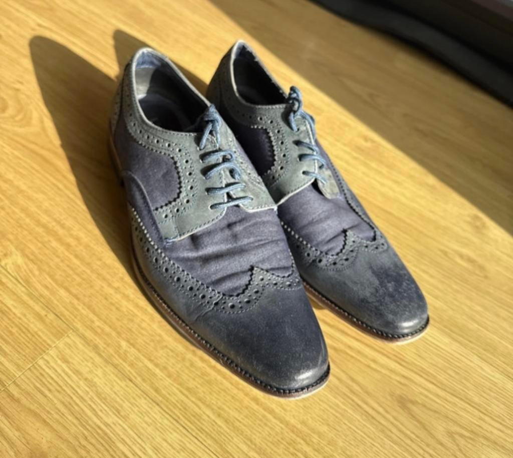 Vertice Heren Schoenen Blauw Denim Maat 42, Ophalen of Verzenden, Gedragen, Blauw, Veterschoenen