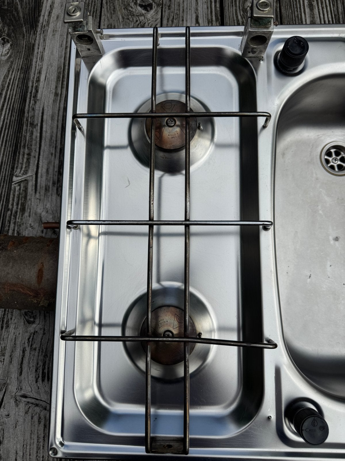 Compacte RVS kookplaat met spoelbak voor camper/caravan, Ophalen, Gebruikt