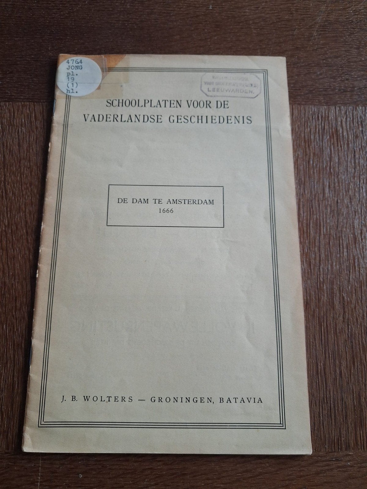 Schoolplaten Vaderlandse Geschiedenis - De Dam 1666, Ophalen of Verzenden