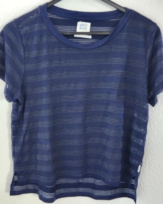 Kant T-shirt, kleur donker blauw, maat L, merk anti blue, Anti Blue, Blauw, Maat 42/44 (L), Ophalen of Verzenden