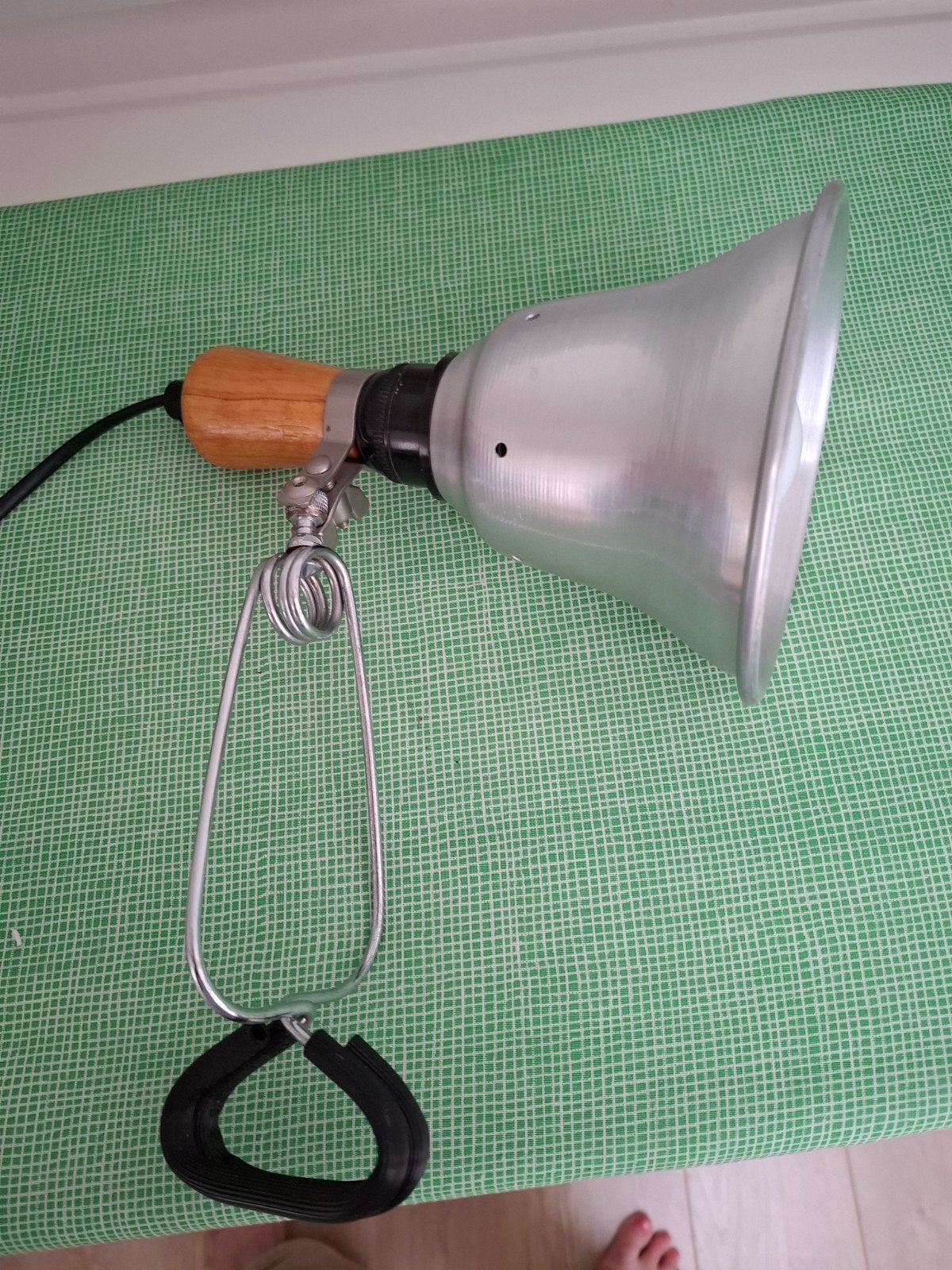 Vintage Ikea Klem Lamp - Aluminium met Houten Handvat, Ophalen of Verzenden