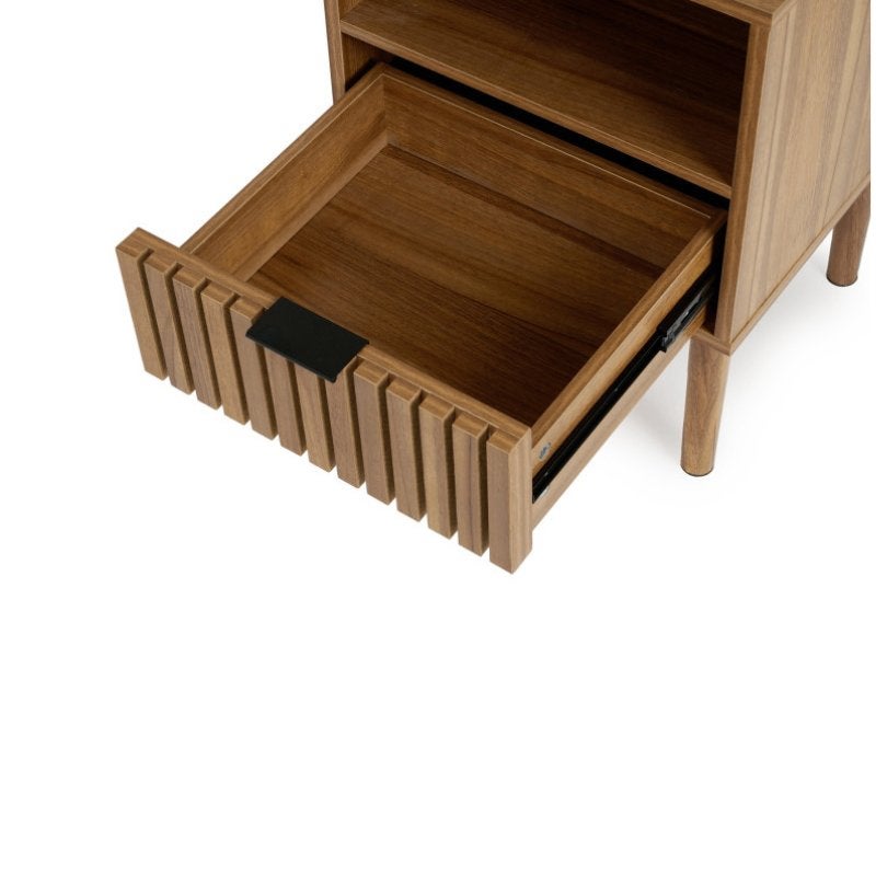 Nachtkastje Met Lade - Walnoot Bruin | Dekbed Discounter, Huis en Inrichting, Slaapkamer | Nachtkastjes, Minder dan 45 cm, Verzenden