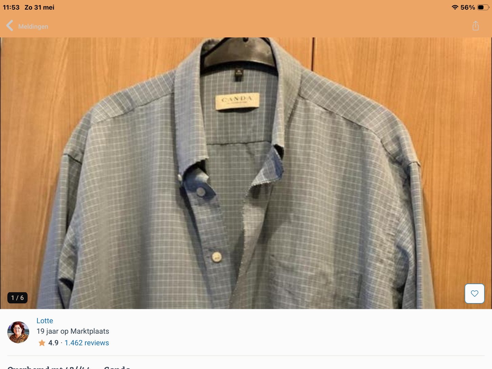 Overhemd Canda, maat 43/44 (XL).    👔, Verzenden, Nieuw, Blauw, Halswijdte 43/44 (XL)