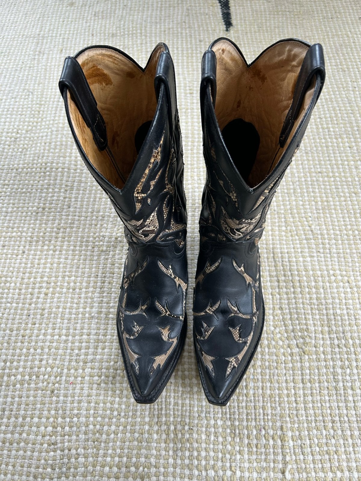 Sendra boots, Sendra laarzen Zwart met python - Maat 44, Zwart, Boots, Ophalen of Verzenden, Zo goed als nieuw