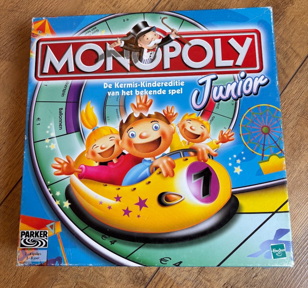 Monopoly junior bordspel, Drie of vier spelers, Ophalen of Verzenden, Gebruikt, Parker