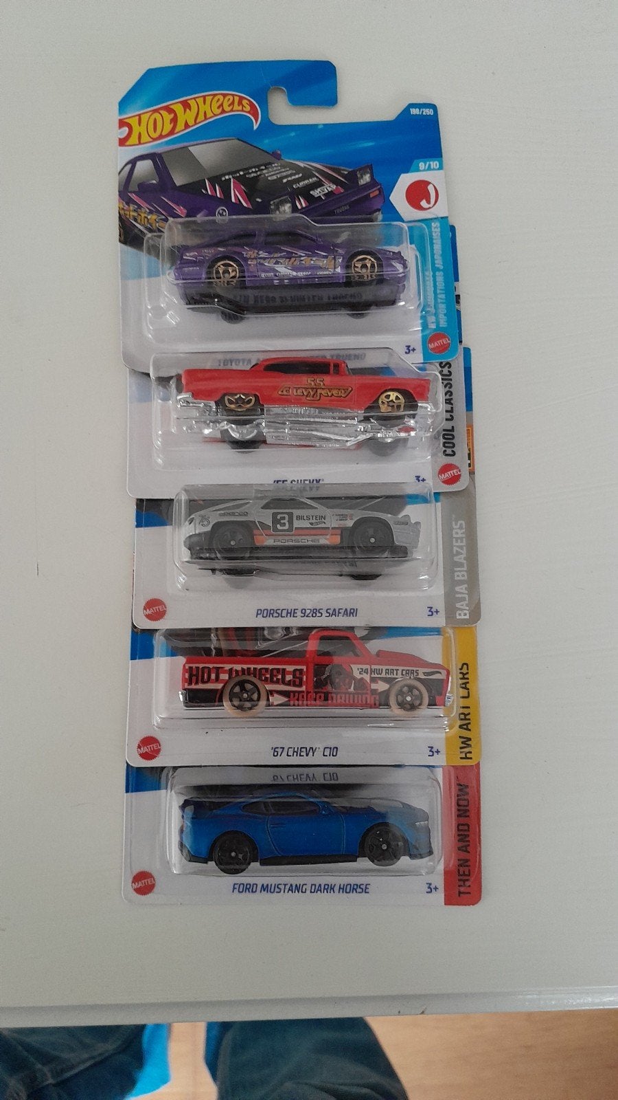 Hot Wheels set van 5: Toyota, Chevy, Porsche, Mustang, Ophalen of Verzenden, Nieuw, Auto