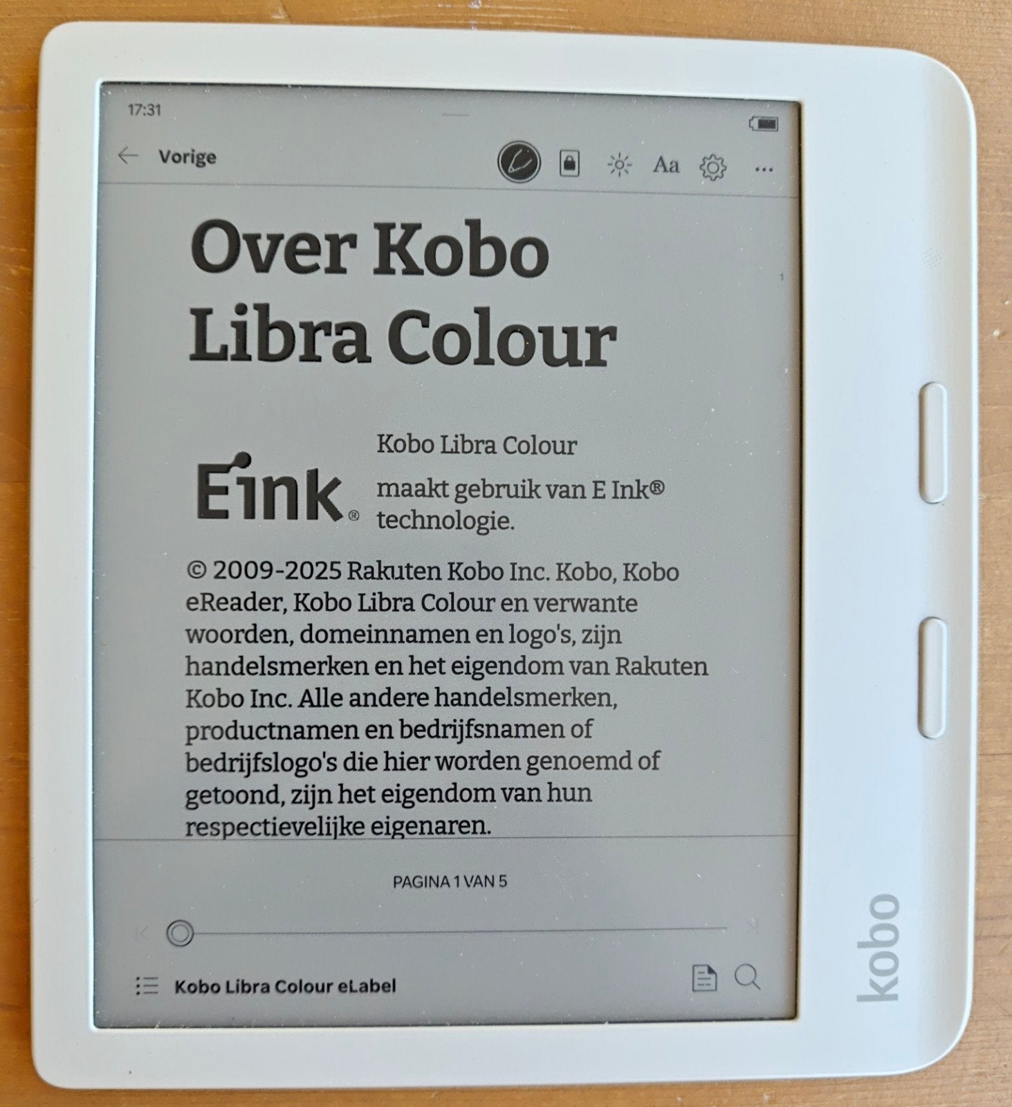 Kobo Libra Colour e-reader wit, Computers en Software, E-readers, Ophalen, Wi-Fi, Gebruikt, Kobo