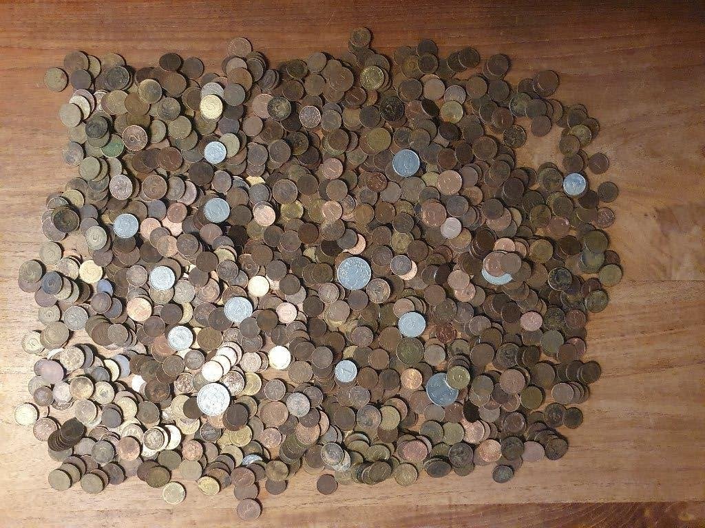 ca. 3.65 kilogram munten uit Duitsland, incl. wat DDR 5 mark, Ophalen of Verzenden, Duitsland