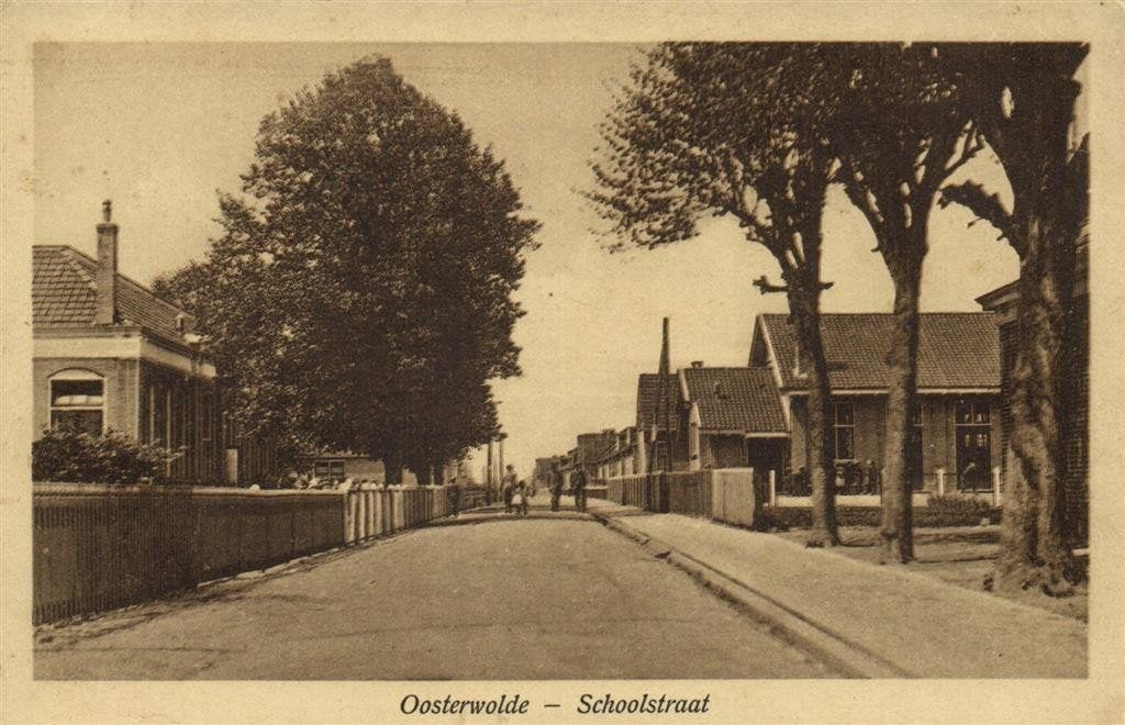 Oosterwolde - Schoolstraat - 1927 gelopen, Ophalen of Verzenden, 1920 tot 1940, Gelopen, Noord-Brabant