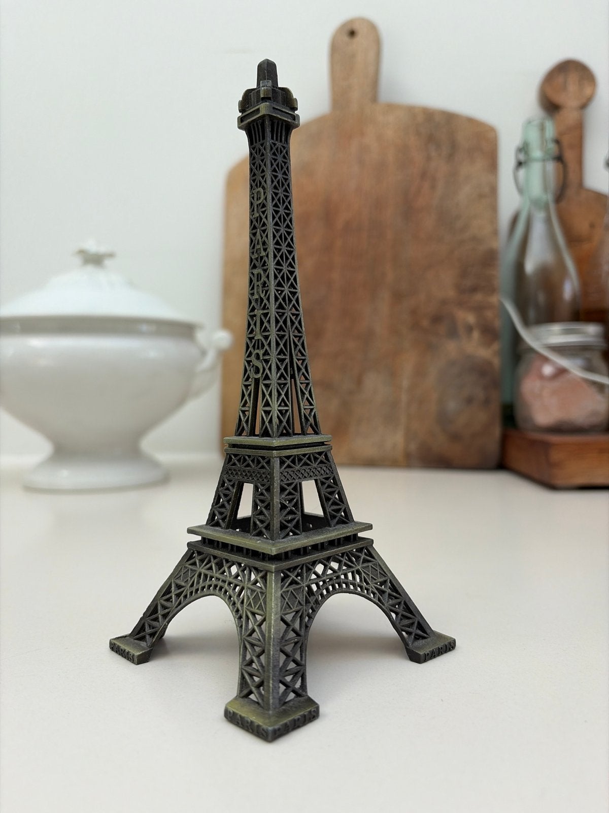 Vintage Eiffeltoren Beeldje - Parijs Souvenir, Antiek en Kunst, Ophalen of Verzenden