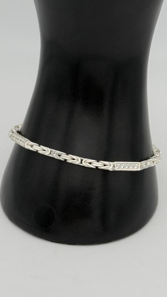 925 Zilveren koningsschakel Armband 21 cm, Nieuw, Ophalen of Verzenden, Nvt, Nvt