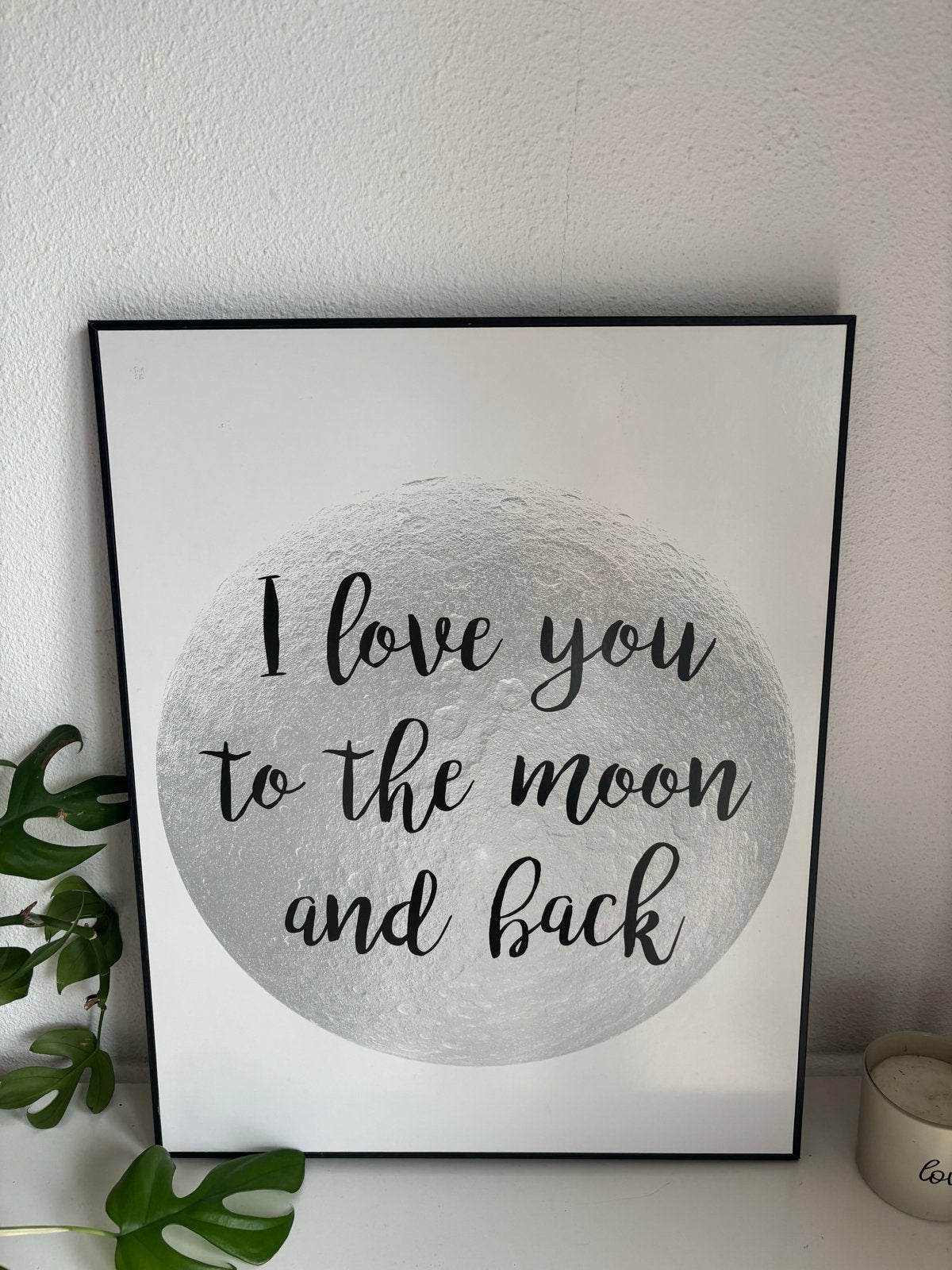 Lijst met poster 'I love you to the moon and back' met lijst, Ophalen, 50 – 75, Minder dan 50 cm, Gebruikt