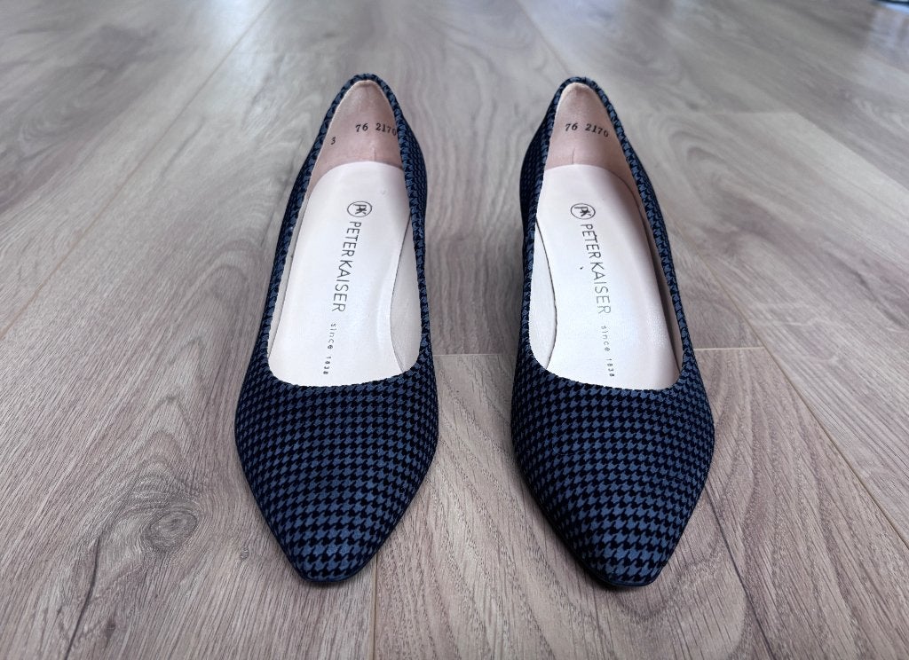 Peter Kaiser Black & Navy Houndstooth Pumps, Pumps, Zwart, Zo goed als nieuw, Ophalen