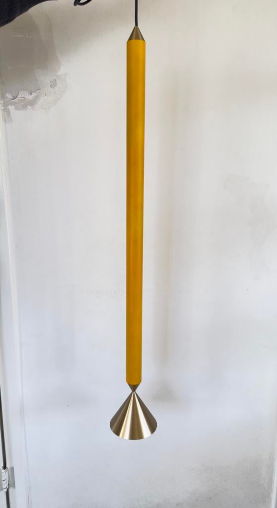 Pholc 79 hanglamp geel - kleine beschadiging, Ophalen, Gebruikt, Metaal, 75 cm of meer