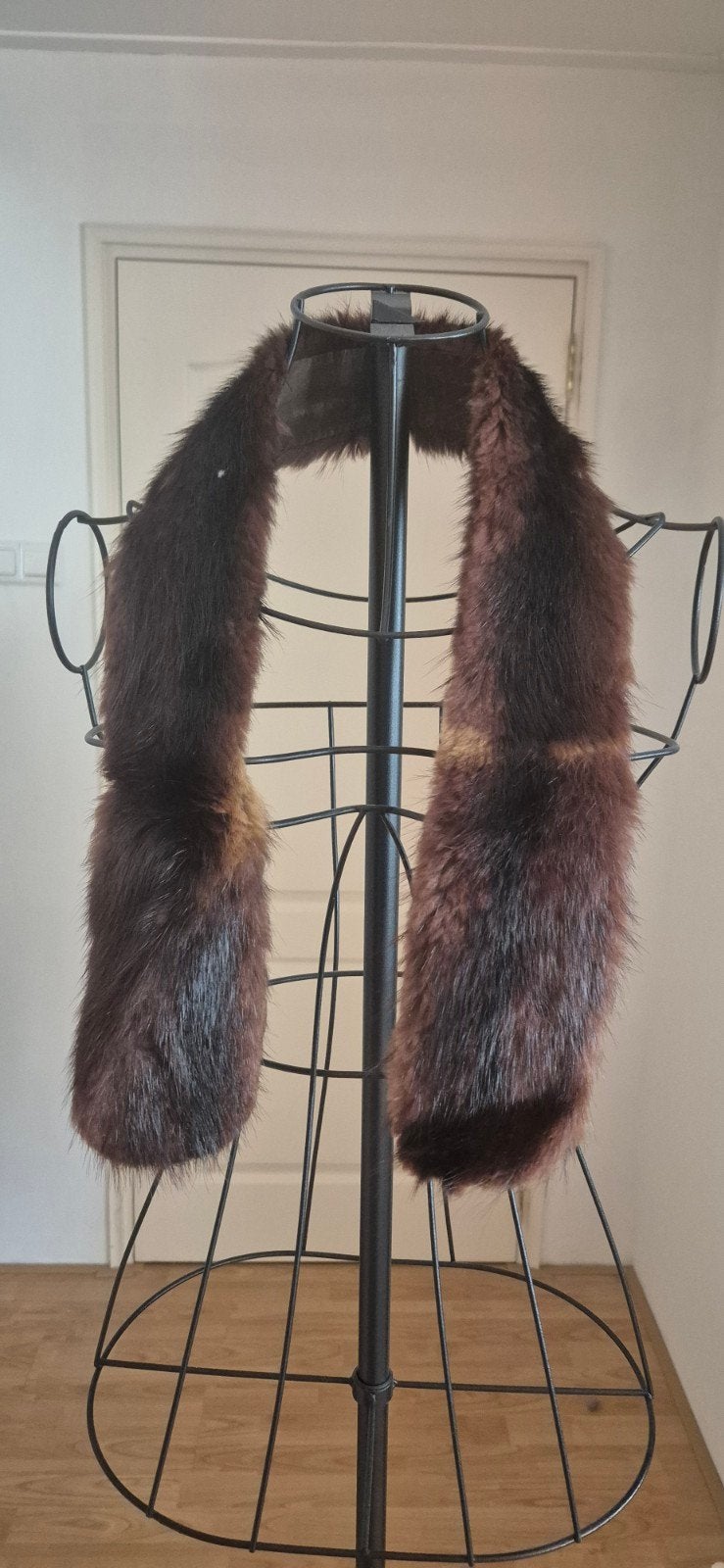 Vintage Bont Sjaal - Bruin, Ophalen of Verzenden, Gedragen, Sjaal