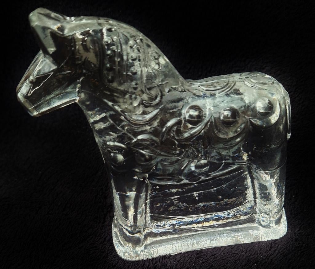 Bijzonder Kristallen DALA Horse Lindshammar Glasbruk Sweden, Verzamelen, Ophalen of Verzenden, Gebruikt, Dier
