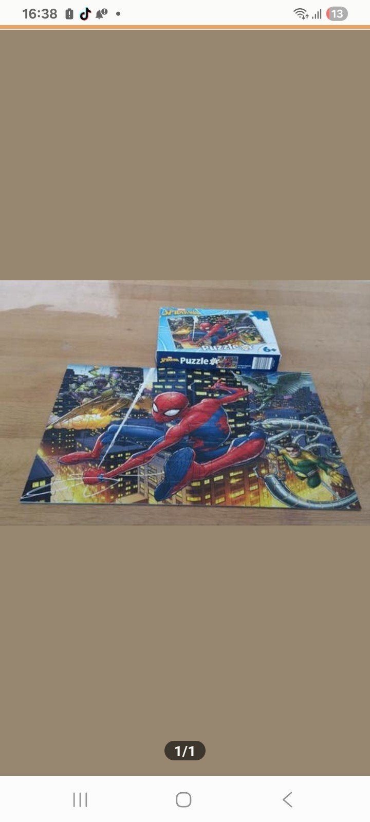 spiderman puzzel, Ophalen, Meer dan 50 stukjes, Zo goed als nieuw, 4 tot 6 jaar