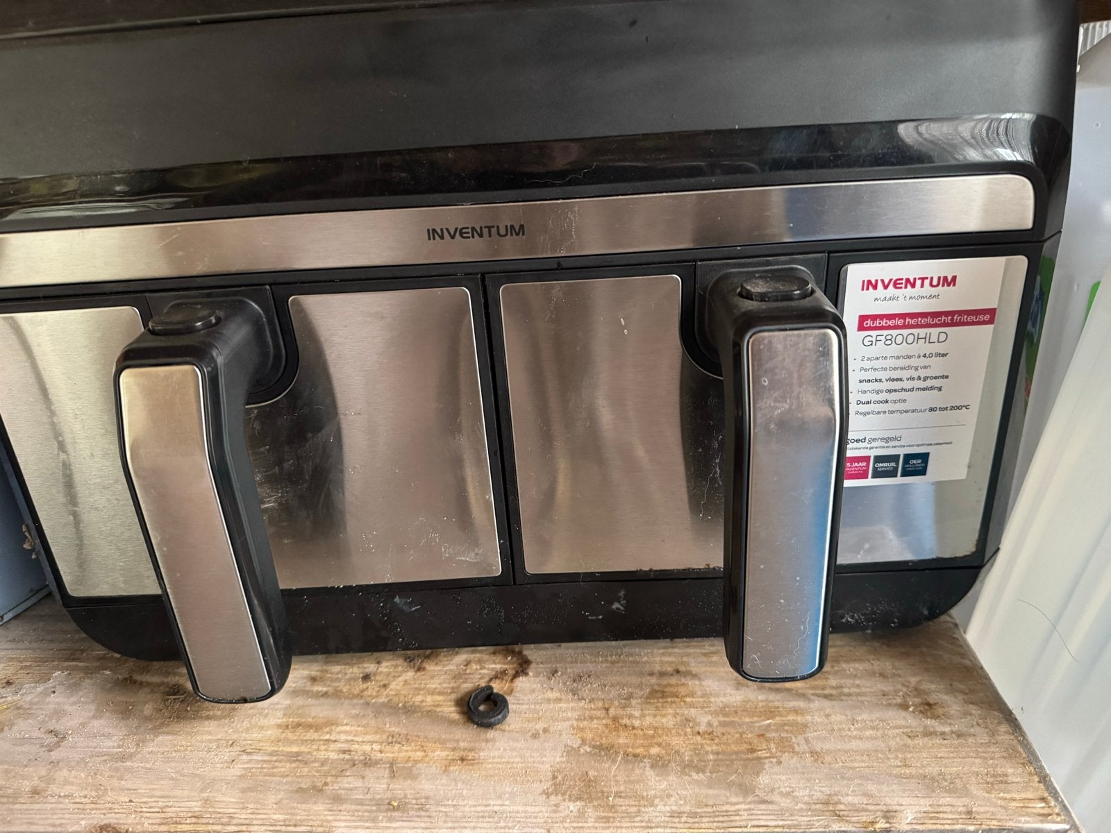 Inventum GF800HLD Dubbele Hetelucht Friteuse, 4 liter of meer, Ophalen of Verzenden, Gebruikt, Duo-friteuse