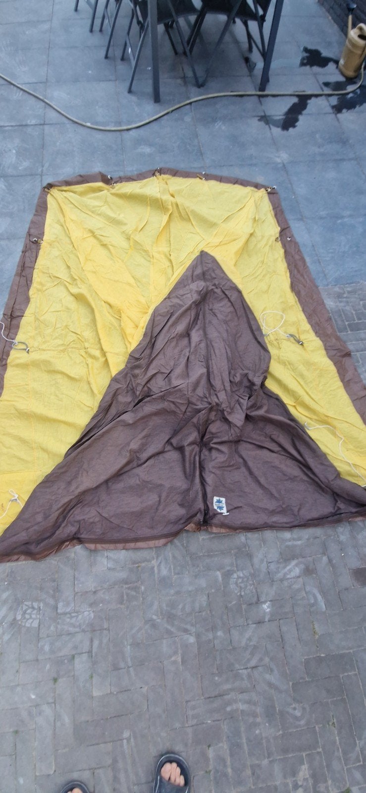 Walker tent, bruin, Caravans en Kamperen, Tenten, Ophalen, Gebruikt, Tot en met 4