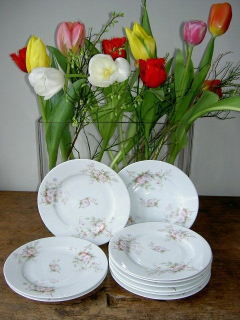 Franse gebaksbordjes Limoges, Ophalen of Verzenden