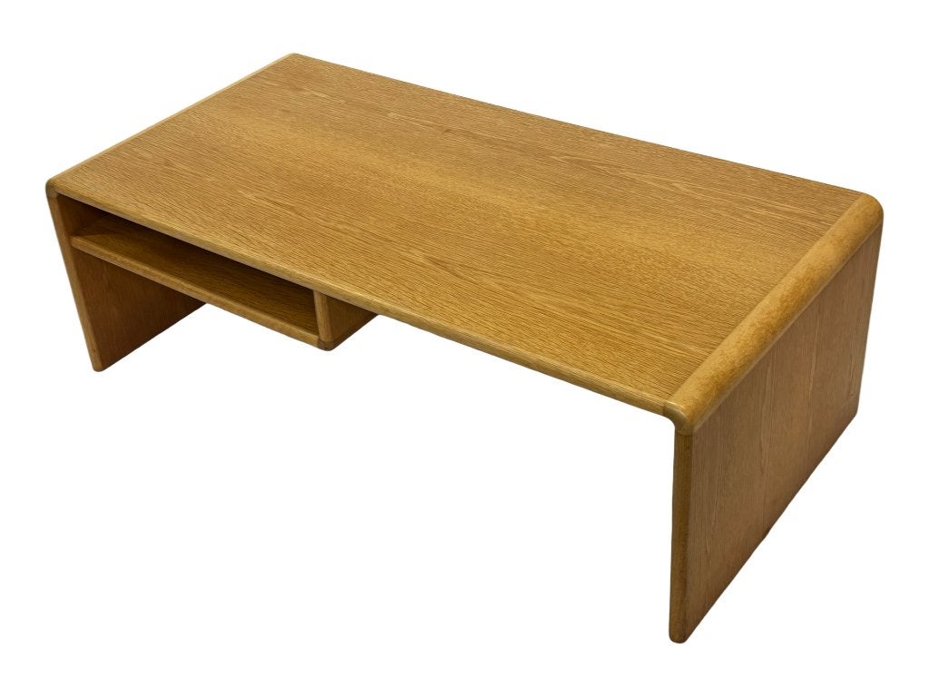 Vintage minimalistische eikenhouten salontafel 80's design, Gebruikt, 100 tot 150 cm, Vintage salontafel, 50 tot 100 cm