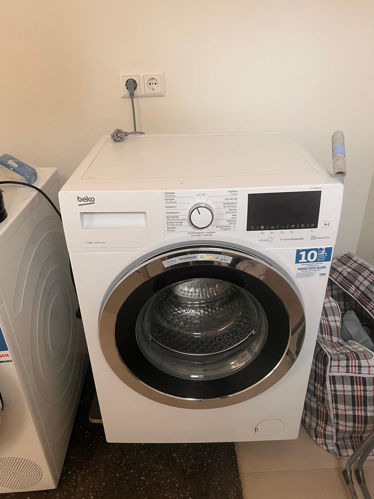 Beko WTV8636XCM Wasmachine - Zo goed als nieuw, Ophalen, Zo goed als nieuw, 85 tot 90 cm, 1200 tot 1600 toeren