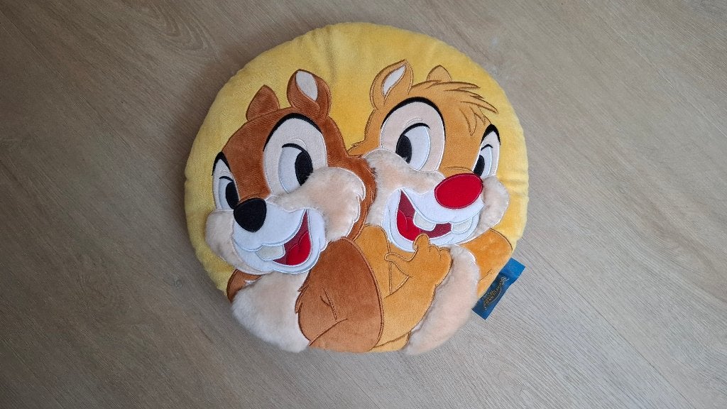 Disney Kussen Knabbel en Babbel – Disneyland Resort Paris, Ophalen of Verzenden, Overige figuren, Zo goed als nieuw, Overige typen