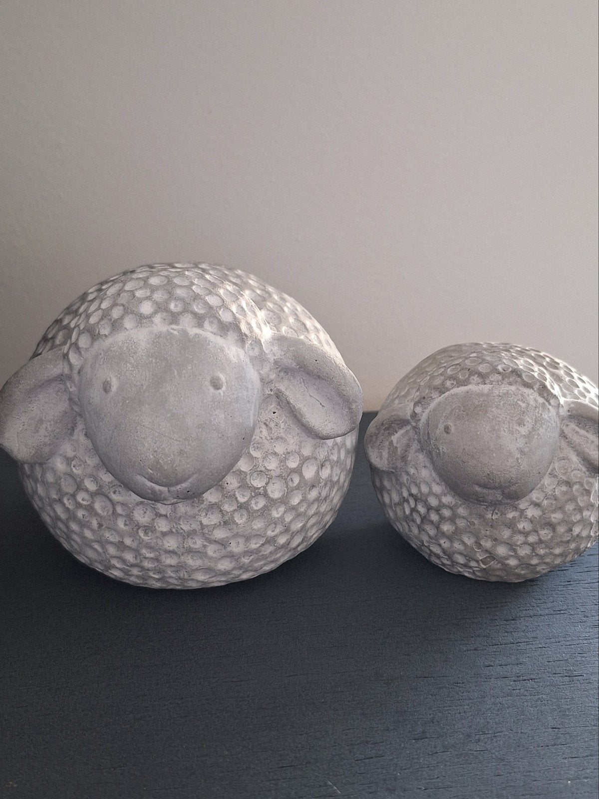 Set van 2 schattige betonnen schapen decoratie, Ophalen of Verzenden, Grijs, Steen/keramiek, Landelijk