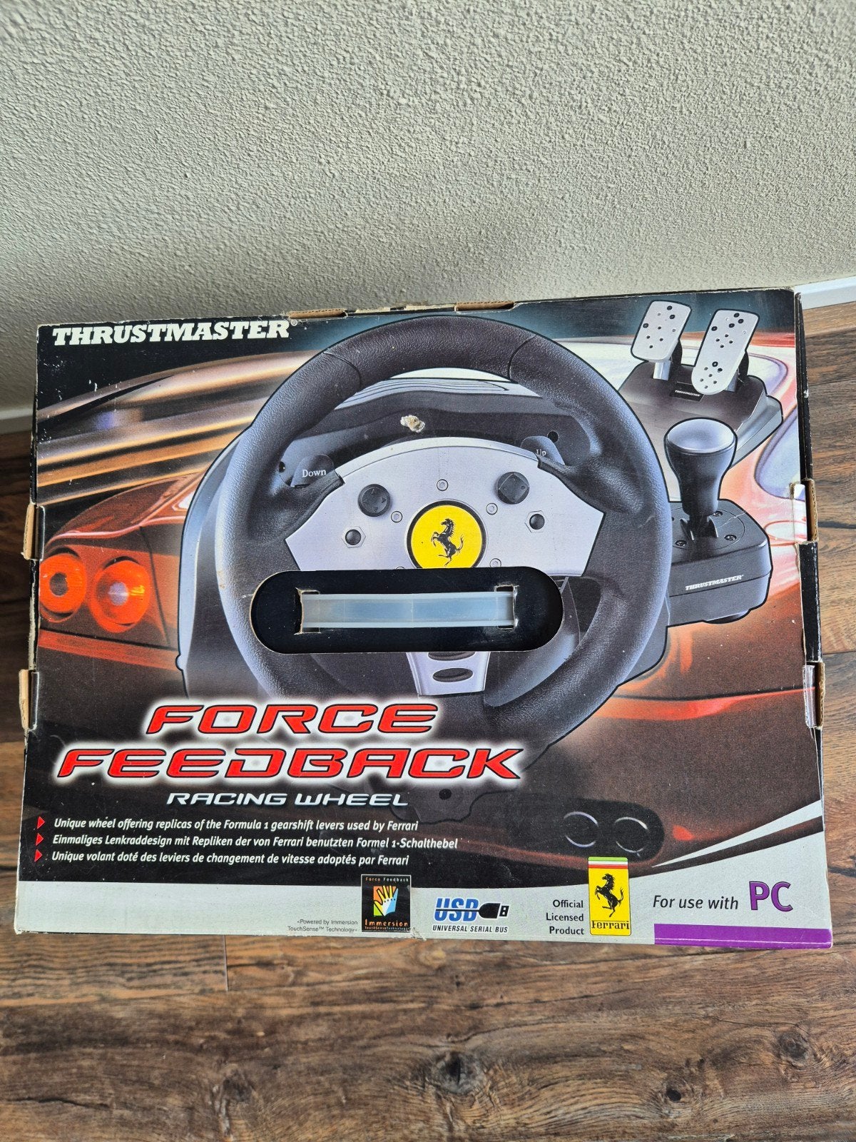 Thrustmaster Force Feedback Racing Wheel Ferrari PC, Spelcomputers en Games, Games | Pc, Gebruikt, Racen en Vliegen, 1 speler
