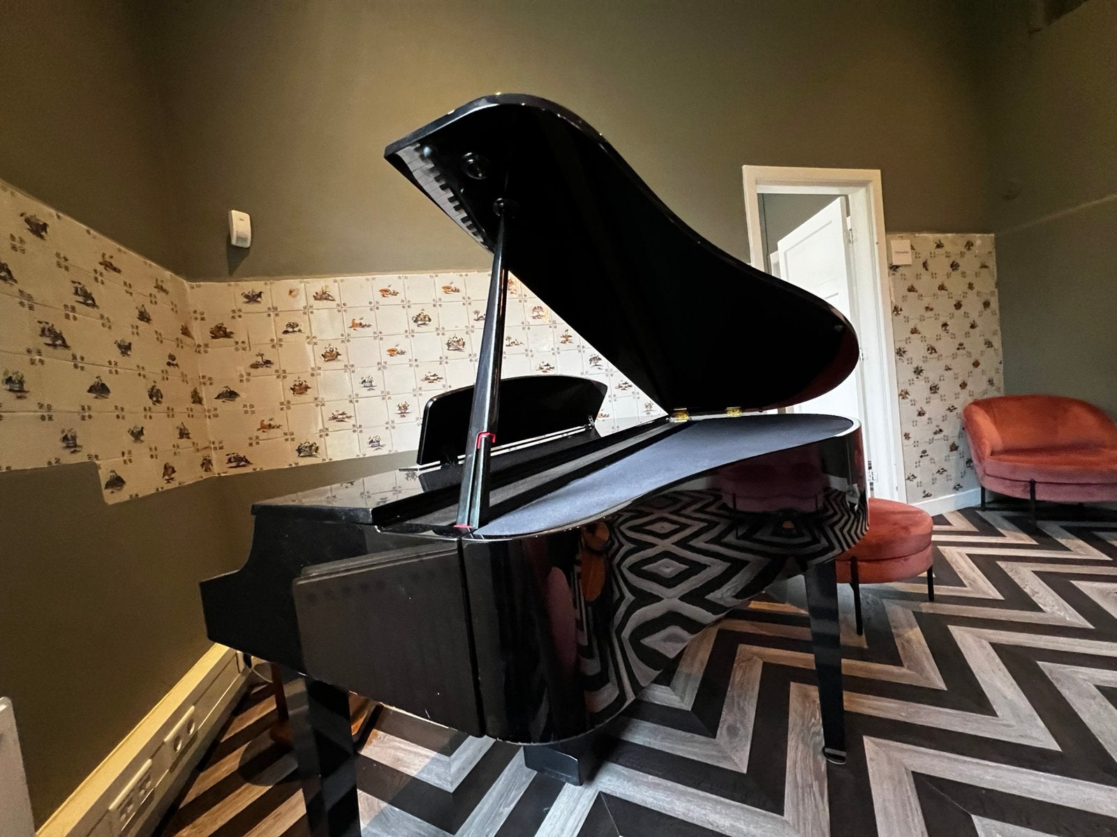 Yamaha elektrische mini vleugel CLP 175 piano, Ophalen, Zwart, Zo goed als nieuw, Hoogglans