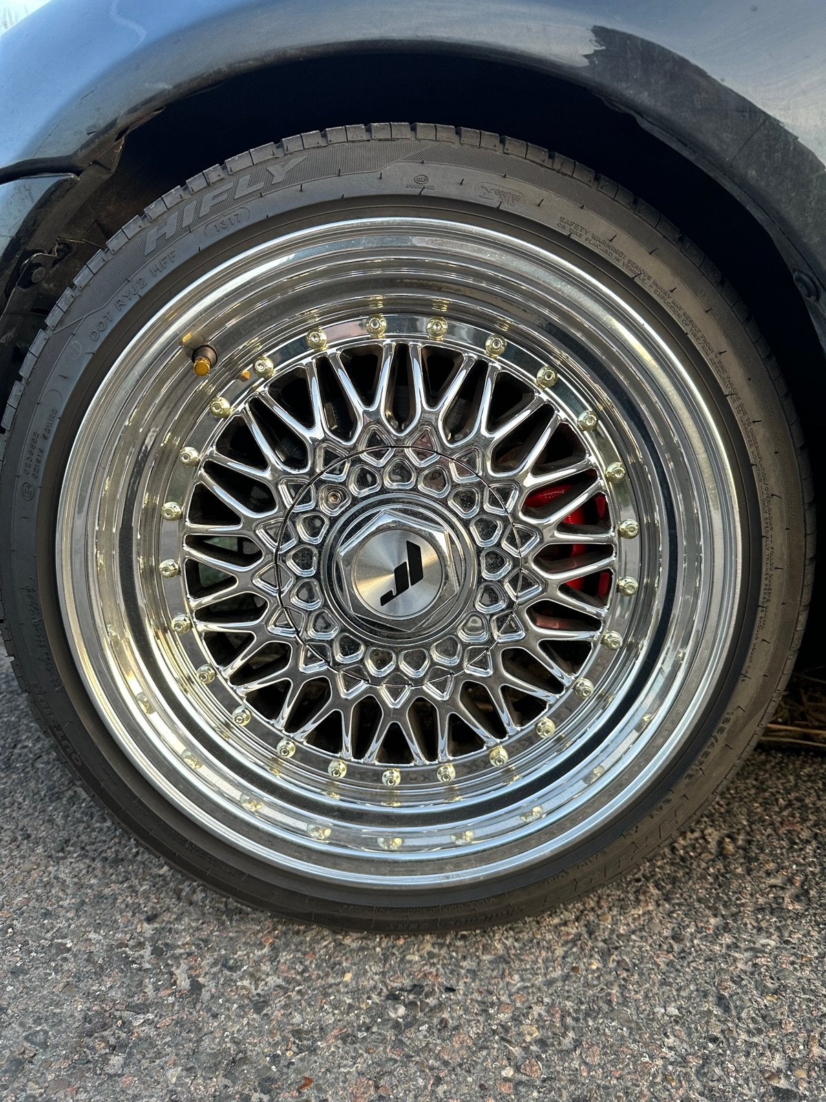 Japan Racing JR9 Chrome Velgen met Banden 16 inch, Gebruikt, 16 inch, Banden en Velgen, Ophalen of Verzenden