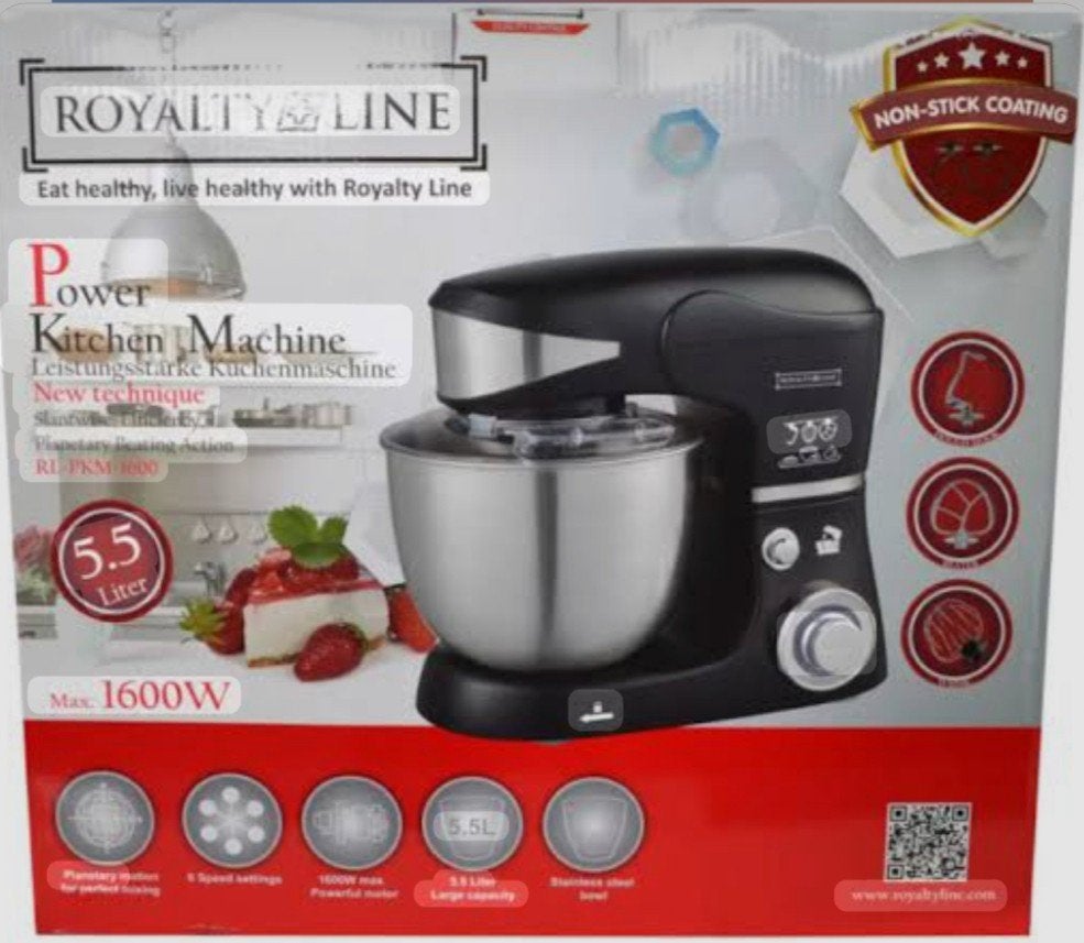 Royalty Line Keukenmachine 5.5L - 1600W - Zwart, Ophalen of Verzenden