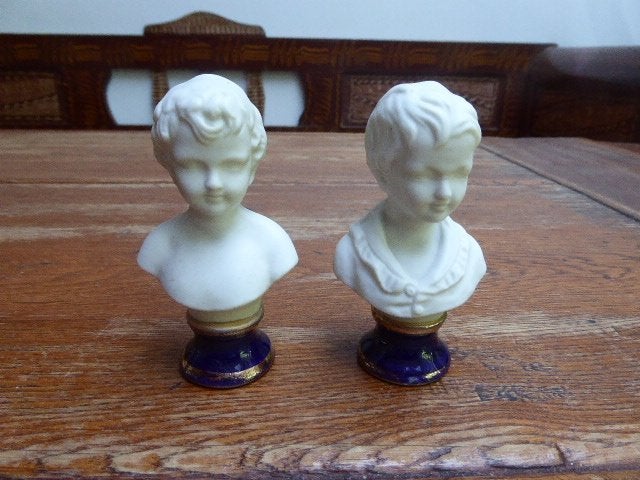 2 biscuit borstbeeldjes, Capodimonte, Ophalen of Verzenden