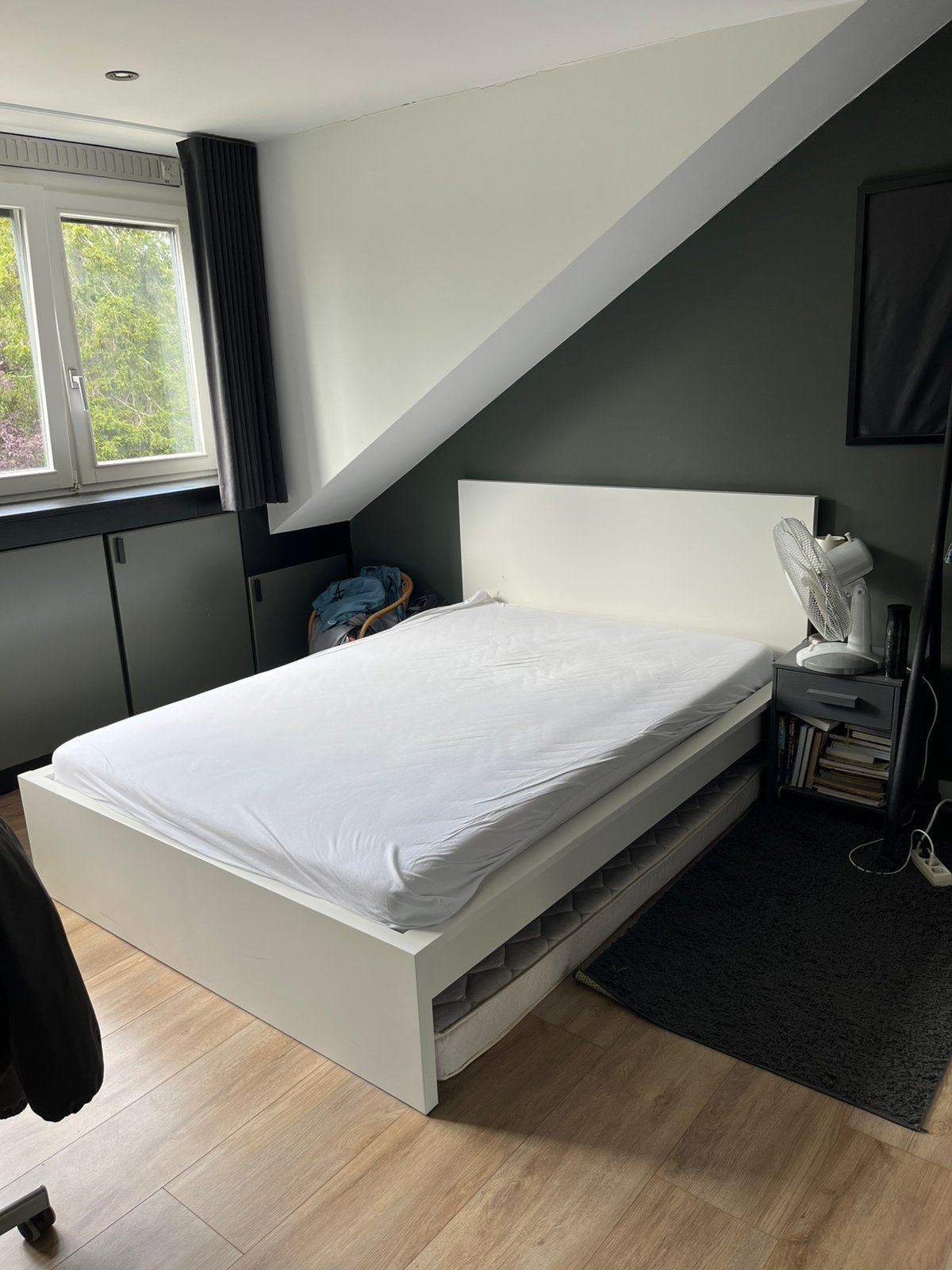 Bed malm ikea 140x200 matrasmaat, Ophalen, Gebruikt, Wit, 140 cm
