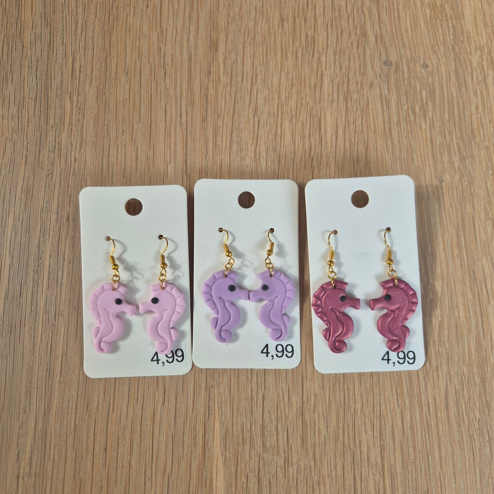 SALE polymeerklei oorbellen zeepaardjes, Overige materialen, Hangers, Overige kleuren, Nieuw