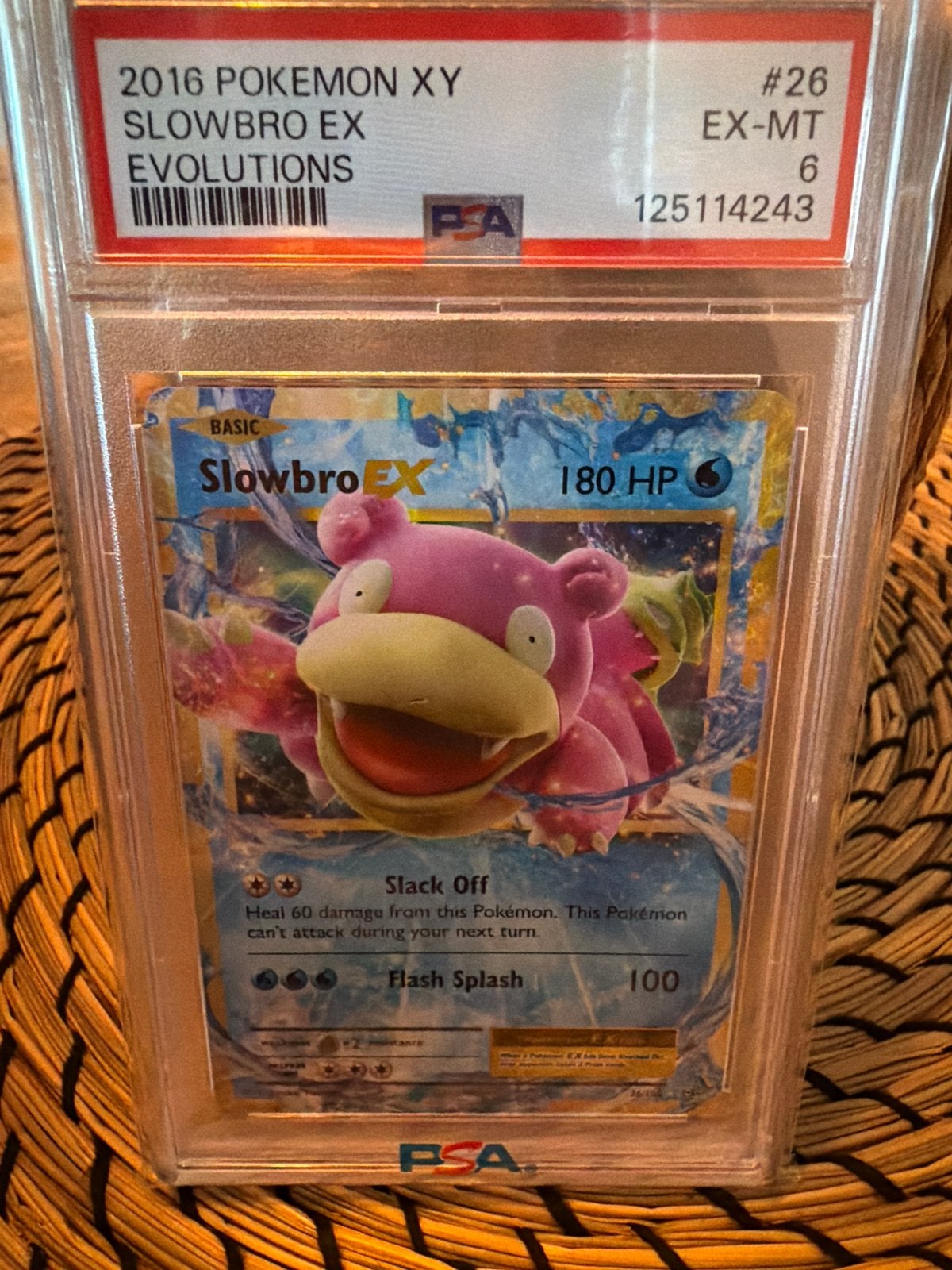 2016 Pokemon XY Slowbro EX Evolutions PSA 6 EX-MT, Ophalen of Verzenden, Gebruikt, Losse kaart