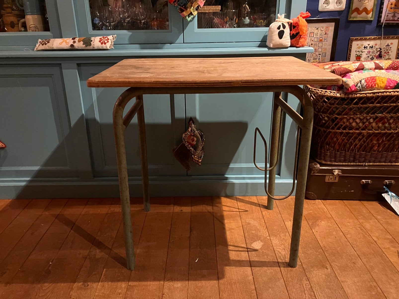 Retro schooltafeltje brocante vintage, Ophalen, Minder dan 55 cm, Gebruikt, 60 cm of meer