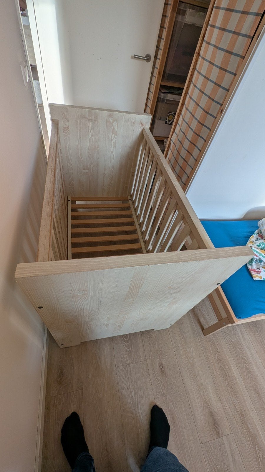 Houten babybedje/ledikantje, Ophalen, Gebruikt, Kinderkamer, Scandinavisch, Overige maten