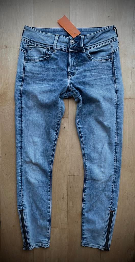 G Star Raw Skinny Zipp Wmn blauw W27-28 L32, Ophalen of Verzenden, Zo goed als nieuw, Blauw, W27 (confectie 34) of kleiner