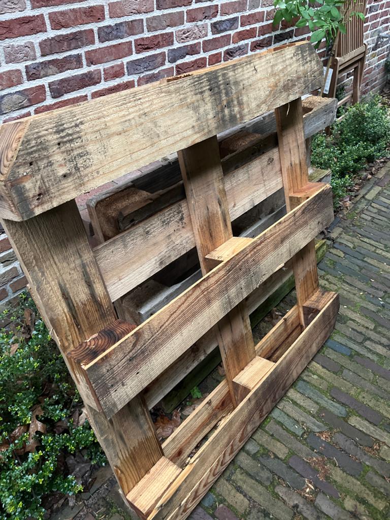 Twee gebruikte pallets voor diverse doeleinden, Ophalen, Gebruikt, 50 mm of meer, Pallet