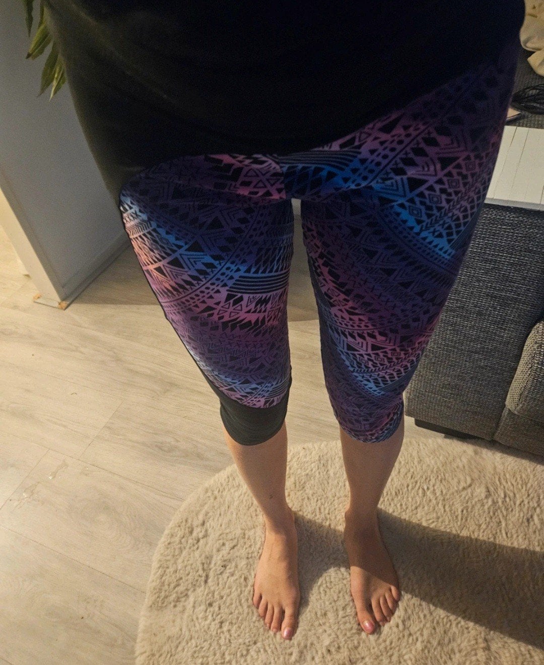 Kleurrijke capri legging met geometrisch patroon, Legging, Meerkleurig, Overige maten, Ophalen of Verzenden