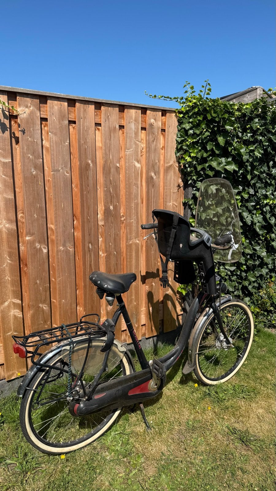 Sparta mamafiets met kinderzitje en windscherm, Fietsen en Brommers, Fietsen | Dames | Moederfietsen, Gebruikt, Sparta, 53 tot 56 cm