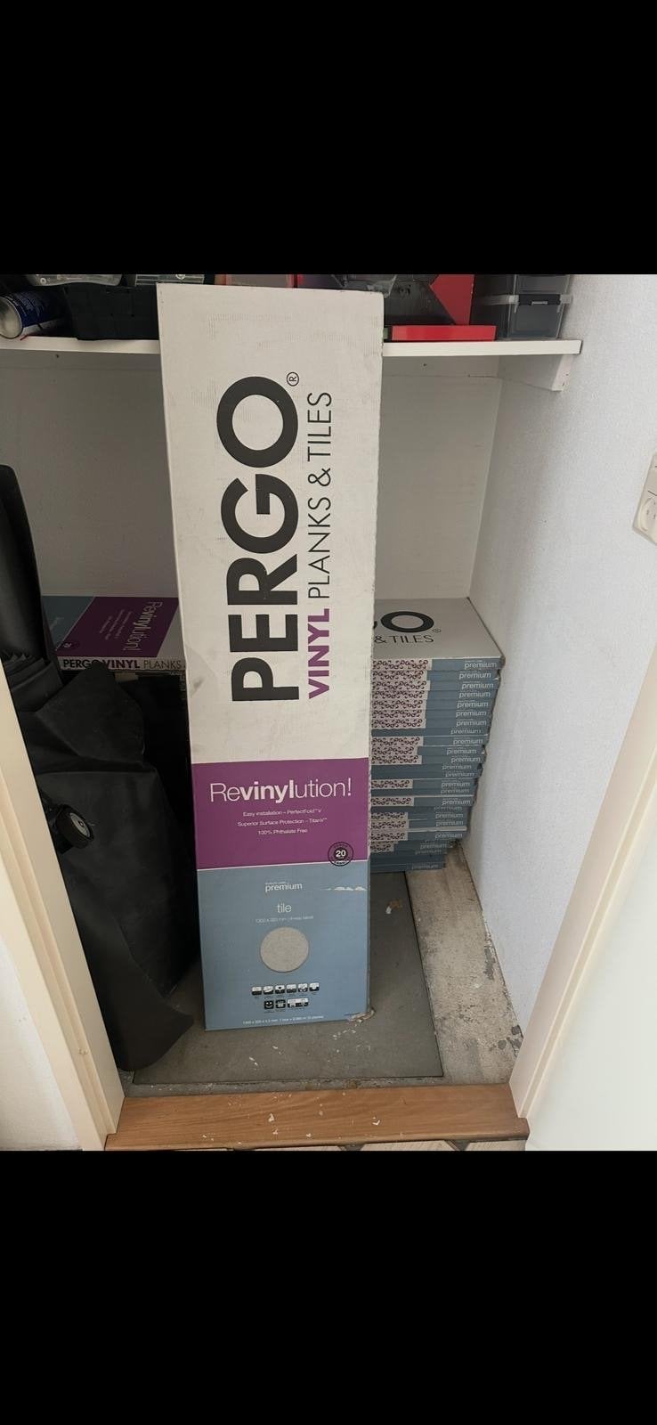 Pergo PVC click XL tegel Mineral Grey 52 m², Ophalen, Nieuw, 10 m² of meer, 20 tot 40 cm