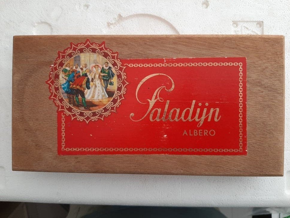 Vintage Paladijn Sigaren Alboro houten kistje, Verzamelen, Ophalen of Verzenden, Gebruikt, Tabaksdoos of Verpakking